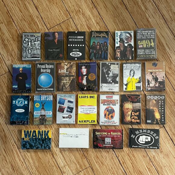 Lot of 24 Sealed Cassette Tapes rock punk metal etc 90s 80s - Picture 1 of 2